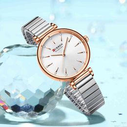 Curren Watches 2020 Charming Women's Quartz Wristwatches with Rhinestones Stainless Steel Clock Relojes Para Mujer Q0524