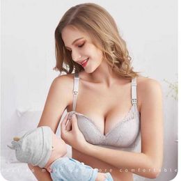Wirefree Nursing Clothing Cotton Breastfeeding Bra for Pregnant Solid Pink Pregnancy Breast Sleep Comfy Pregnant Underwear Y0925