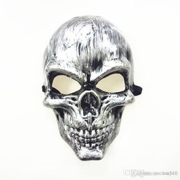 Halloween Adults Skull Mask Plastic Ghost Horror Mask Gold Silver Skull Face Masks Unisex Halloween Masquerade Party Masks Prop XVT0943