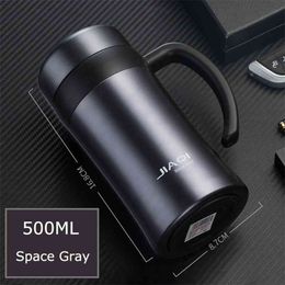 500/600ML Fashion Stainless Steel Vacuum Flasks Men Business Thermos For Tea Water Mug Tea Infuser Bottle Office Thermal Cup 210913