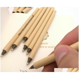 Can Printing Logo High-end Gel Pen Fashions Simple Green E-friendly Kraft Paper Shell Pens Office School Student Supp jlldDD mx_home