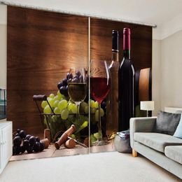 Modern Curtain For Living Room Bedroom Grape Wine Digital Printing Window Drapes Cortinas Door Kitchen Curtains