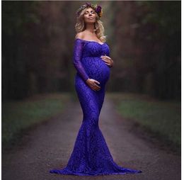 Maternity Photography Props Pregnancy Clothes Lace Maternity Dress Fancy Shooting Photo Summer Pregnant Dress S-3xl