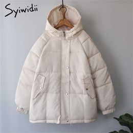 Syiwidii Winter Coat Women Jacket Parkas Thick Autumn Black Oversized Purple Puffer Bubble Hooded Harajuku Clothes Loose 211007