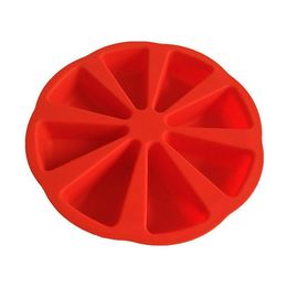 8-hole Cake Silicone Mold Pudding Muffin Patisserie Baking Mould Cakes Triangle Plate Pizza Tools