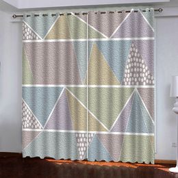 3D geometry Curtain Blackout Curtains For Living Room Bedroom Photo Printing Window Curtain Drapes