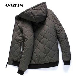 ANSZKTN New Winter Jackets Parka Men Autumn Winter Warm Outwear Slim Mens Coats Casual Quilted Jackets Y1103