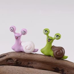 Cute Goggle-eyed Snail Doll Ornament Moss Terrarium Decoration Micro Landscape Plants Pot Accessories Fairy Garden DIY Material Zakka Toy DH8156