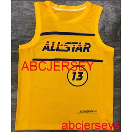 Men Women kids 13# GEORGE 2021 all star yellow basketball jersey Embroidery New basketball Jerseys XS-5XL 6XL