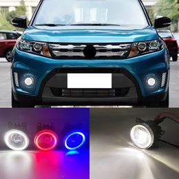 2 Functions For Suzuki Vitara 2015 2016 2017 2018 Auto LED DRL Daytime Running Light Car Angel Eyes Fog Lamp Foglight