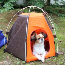 Cat Beds & Furniture Travel Portable Detachable Waterproof Durable Tent Puppy House Small Dog Floral Pattern Folding Bed Comfortable Kennel