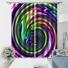 Custom Colourful round curtains 3D Window Curtains For Living Room Bedroom Customised size