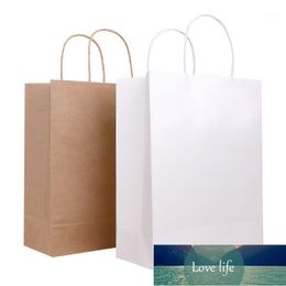 Gift Wrap 10pcs High Quality Kraft Paper Tote Bag Coffee Snack Lunch Box Takeaway Packaging Bags Single Party Favour With Handles1 Factory price expert design Quality