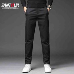 High Quality Men's Casual Pants Spring Summer Business Straight Stretch Grey Black Trousers Male Brand Clothing 3 Colour 210715