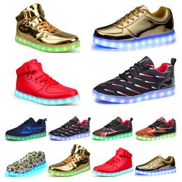 Casual luminous shoes mens womens big size 36-46 eur fashion Breathable comfortable black white green red pink bule orange two 46
