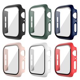 for Apple Watch Series 7 Cases with Tempered Glass Screen Protector Compatible 45mm 41mm 44mm 42mm 40mm 38mm