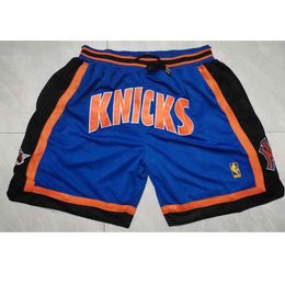 Newyork Blue Big Just Don Embroidery Regular Season Basketball Shorts Pants