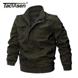 TACVASEN Military Jacket Men Winter Bomber Jacket Coat Army Safari Cotton Pilot Jacket Autumn Fashion Casual Cargo Slim Fit Coat 210723