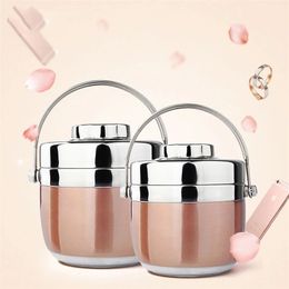 Bento Box Food Thermal Jar Insulation Soup Thermos Bag Portable Stainless Steel Leak-proof Tableware Lunch Storage Container 211108