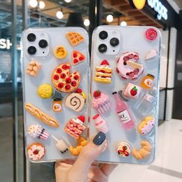 iphone cakes Australia - 3D Cake Food Pizza Clear Lovely Epoxy Phone Cases Soft Silicone for iPhone 13 Pro Max 11 12 mini XS XR 7 8 Plus SE2020 TPU Shockproof Back Cover