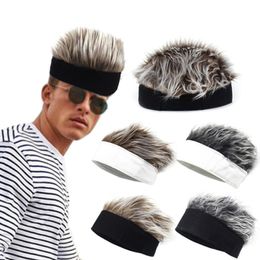 Hip Hop Beanie Wig Hat Fun Short Hair Caps For Men Women 2022 New Fashion Breathable Soft Hats Party Outdoor Cool Hair Accessories