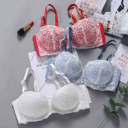 Lingerie Sexy Lady Bra Gather Adjustable Women's Seamless Underwear Push Up Bra Open Bra Intimates for Women Cup 1/2 Intimates 211217