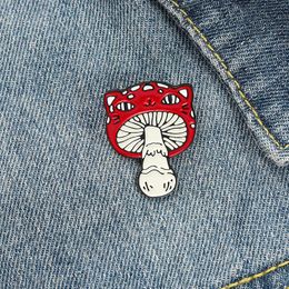 Cute Cartoons Mushroom Enamel Pin High Quality Red Brooches Clothes Collar Backpack Decoration Jewellery Badge Gifts for friends