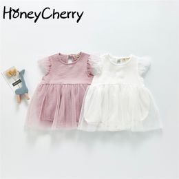 Summer girl baby Princess Bodysuits sweet gauze leotard born clothes infant 210702