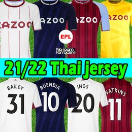 -2021 2022 Aston Villa Magliette da calcio 21/22 Buendia El Ghazi Traoré GREALISH KODJA WESLEY McGINN WATKINS SANSON Luiz uomini bambini kits Football shirts