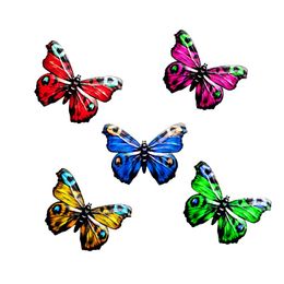 Decorative Objects & Figurines 3D Metal Butterfly Decor Inspirational Wall Sculpture Patio Garden Decoration, Living Room Corridor Terrace M