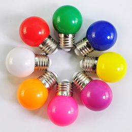 20Pcs 1W Colorful E27 Bulb Led 3W Lamp e 27 Globe Lampada AC 220V SMD 2835 RGB Flashlight G45 Leds Spot Light Bomlillas