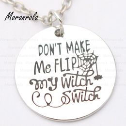 flip switch Australia - Pendant Necklaces Arried" Don't Make Me Flip My Witch Switch "Copper Necklace Keychain,charm Halloween Witches Ghost Spider Web Charm