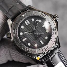 43.5mm Dive 300m 210.92.44.20.01.003 Texture Dial Automatic Mens Watch Date PVD Cool Black Steel Case Leather Strap Sport Watches HWOM Hello_Watch G28c(3)
