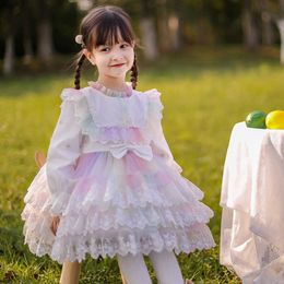 Girls Spanish Dress Children Lolita Princess Ball Gowns For Baby Girl Birthday Party Dresses Spring Infant Tulle Vestidos 210615