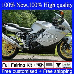 Body +Tank cover For BMW K1200 S K 1200 S K1200S K1200-S Silver blk hot 05-10 Bodywork 4No.0 K-1200S 05 06 07 08 09 10 K 1200S 2005 2006 2007 2008 2009 2010 Full Fairing Kit