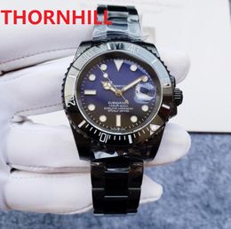 5A Mens Automatic Mechanical Watches 40mm 904L Stainless Steel Sapphire Mirror Time Chain All Dark Black Blue Colour Bracelet Wristwatch 5ATM waterproof super gifts