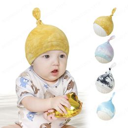 9 Colours Baby Knot Hats Ins Toddle Tie Dye Caps Boys Girls Cotton Soft Cap Beanies Sleep Caps for Newborn Hat Headwear