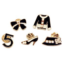ABS Pearl Clothes Letter 5 Shoe Cap Bow Brooches Pins Up CNANIYA Jewellery Collar Pin Brooch Shirt Shawl hijab bags Accessories