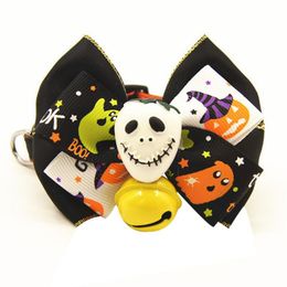 Dog Collars & Leashes Halloween Lovely Pet Collar Style Original Funny Cat Bowknot Small Bell Tie