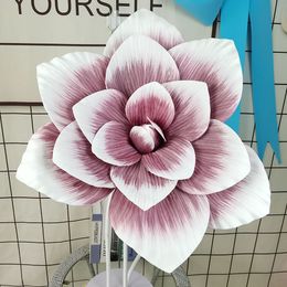 Large Flower Magnolia PE Flower Head for Wedding Stage Background Road Lead Home Decoration Window Layout Fake Flowers