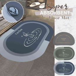 Bath Mat Super Absorbent Rugs Anti-slip Bathroom Mats Rubber Doormat Napa Skin tapis de bain Easy To Clean Kitchen Pad 211109