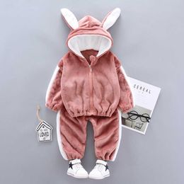 Lzh Winter Casual Homewear Suits for Kids Clothing Set for Boys Warm Hoodies+trousers 2pcs Outfit for Toddler Girls Costume 2-4y G1023