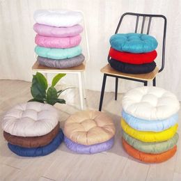 Thickened Round Solid Colour Cushion For Dining Room Office Chair Seat Pad Dia 38/43/48cm Soft Back Sitting Mat Buttock Cushions 211203