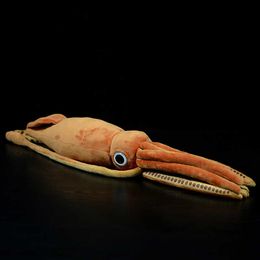 130cm Cute Giant Squid Stuffed Plush Toy Atlantic Giant Squid Doll Animals Simulation Real Life Architeuthis Dux Soft Kids Gift Q0727