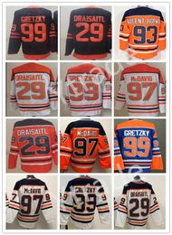 Third Hockey 97 Connor Mcdavid Jersey 99 Wayne Gretzky 29 Leon Draisaitl 93 Ryan Nugent-hopkins Team Blue White Orange Reverse Retro Sport