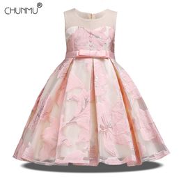 Flower Tutu Kids Clothing Satin Elegent Lace Sleeveless Girls Dresses for Children Princess Party Custumes 3 4 6 8 10 12 Years 210303