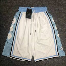Summer basketball shorts men's mesh quick-drying training embroidery logo lace-up sports running five-point pants