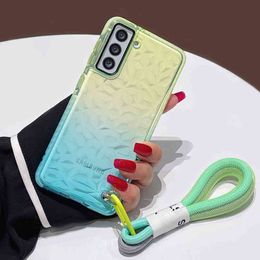 INS Diamond Pattern Hand Strap Clear Cases For Samsung S21 S20 S10 S9 S8 Plus A52 A72 A51 A71 A31 Note 20 Ultra Soft Phone Cover