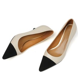 Womens genuine leather black toe thin high heel slip-on pumps elegant ladies OL style evening dress pumps heels shoes for women
