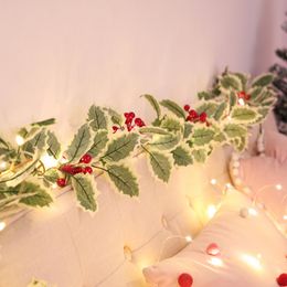 Christmas Decoration Garland Leaves Flower Home Fairy Lights Garland Street Led String New Year